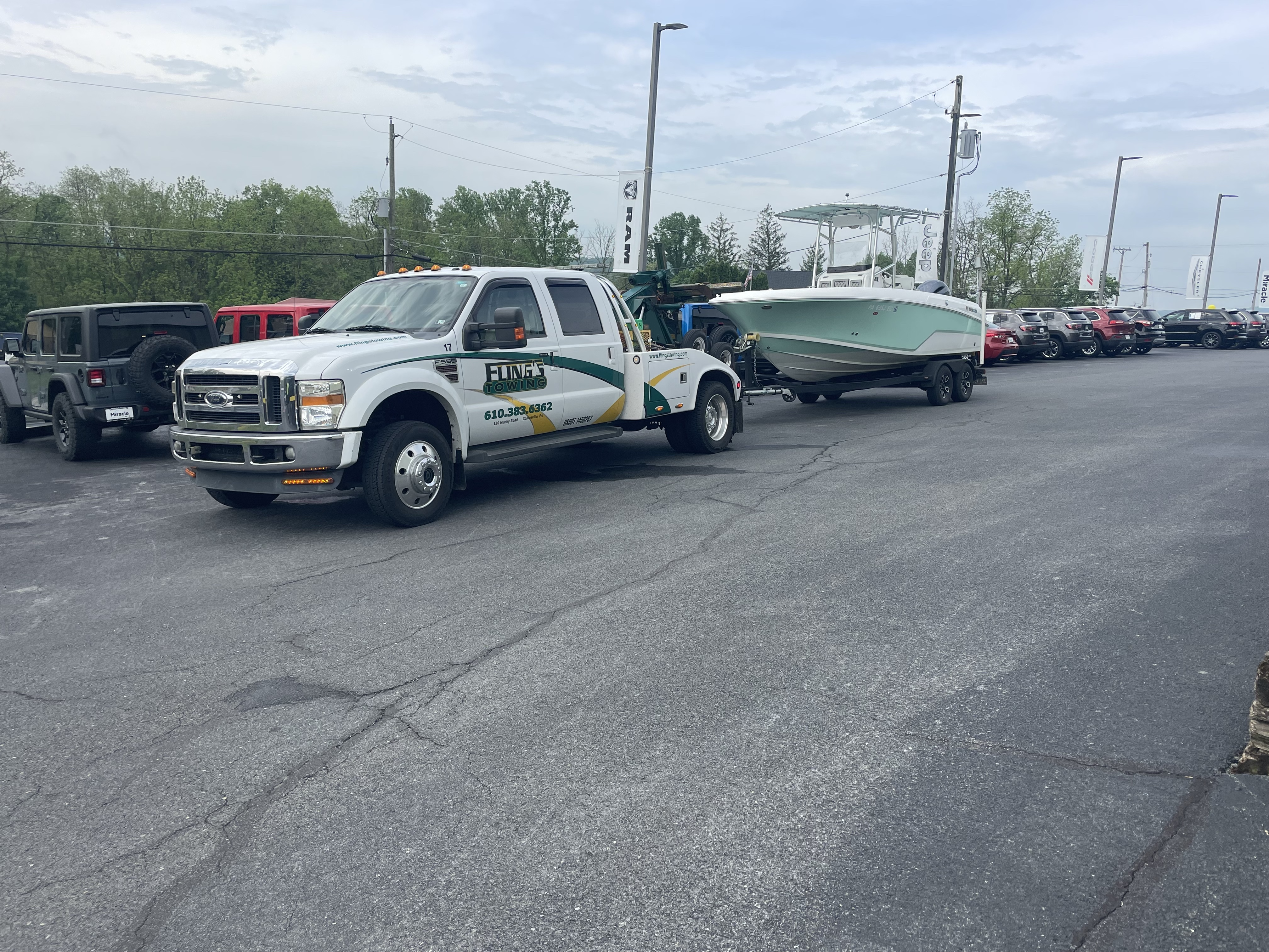 Boat towing in Chester County PA