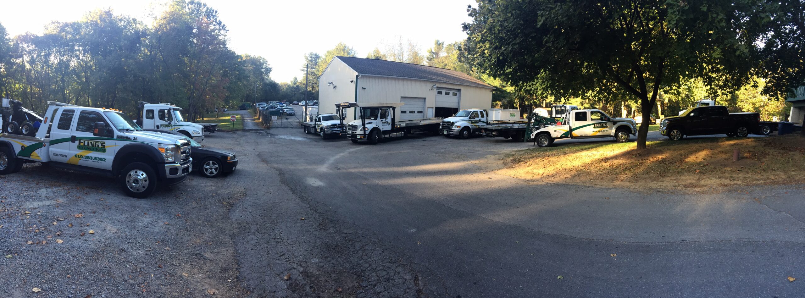 Fling's Towing fleet yard in Coatesville PA