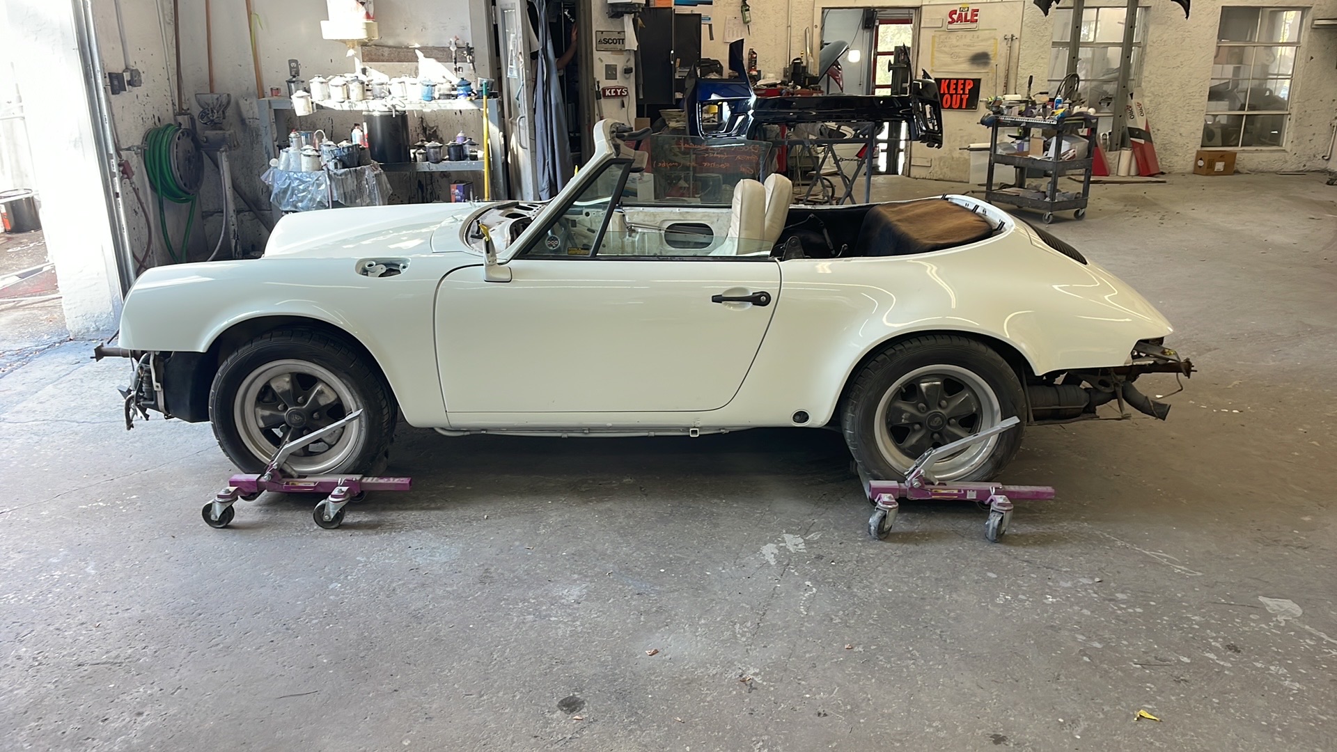 Porsche convertible being towed in Coatesville PA