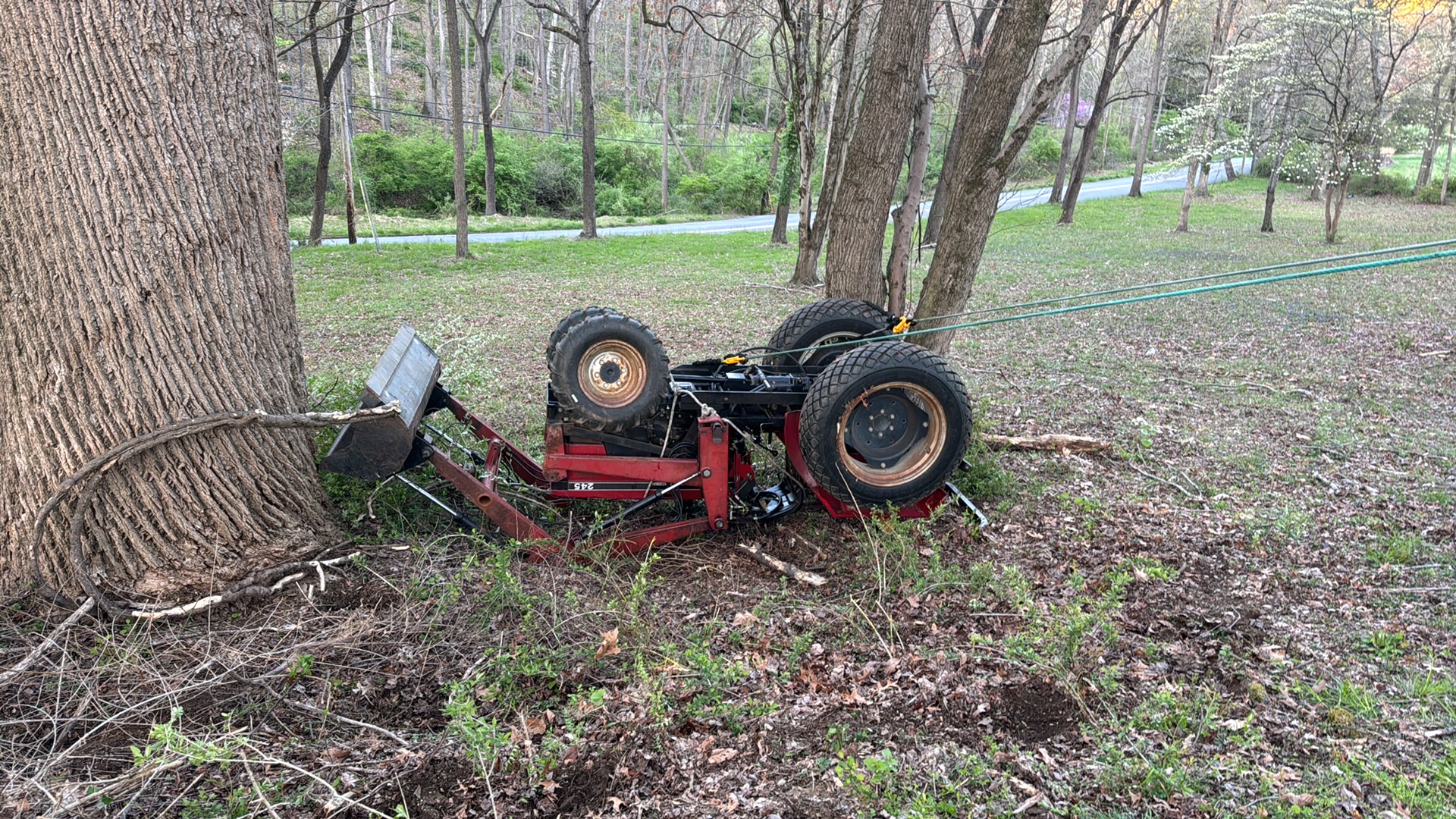 Equipment being turned over with a winch in Downingtown PA