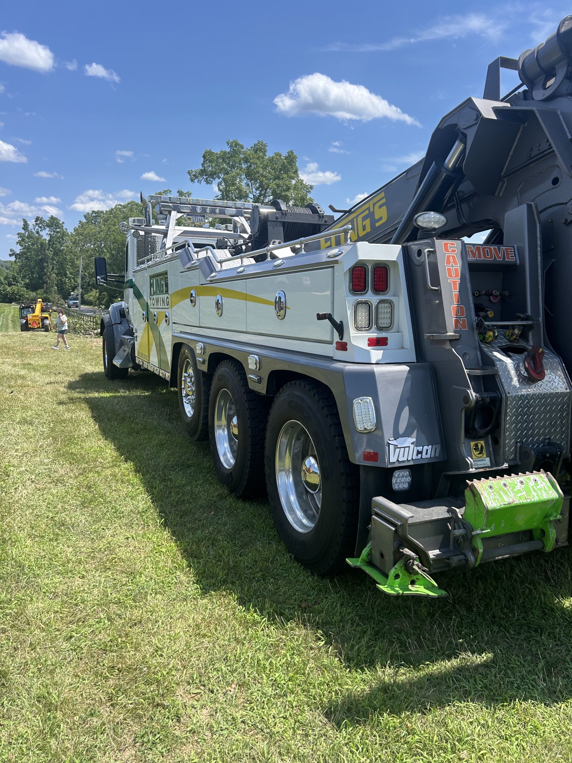 flings towing black oak tree layton park coatesville pennsylvania storm clean up_15 Fling's Towing 50-ton wrecker moving a massive 1700s era black oak tree at Layton Park in Coatesville, PA